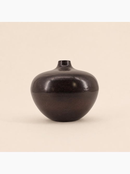 Vase design en métal noir H24cm - Kiabi