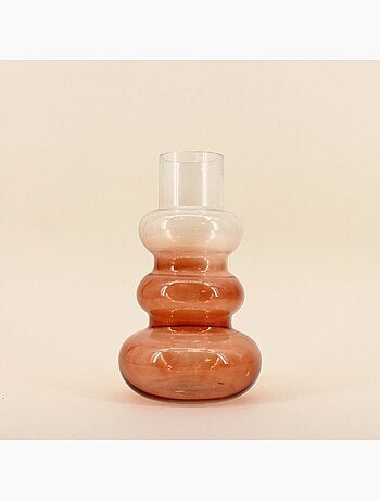 Vase design en verre dégradé, H30cm