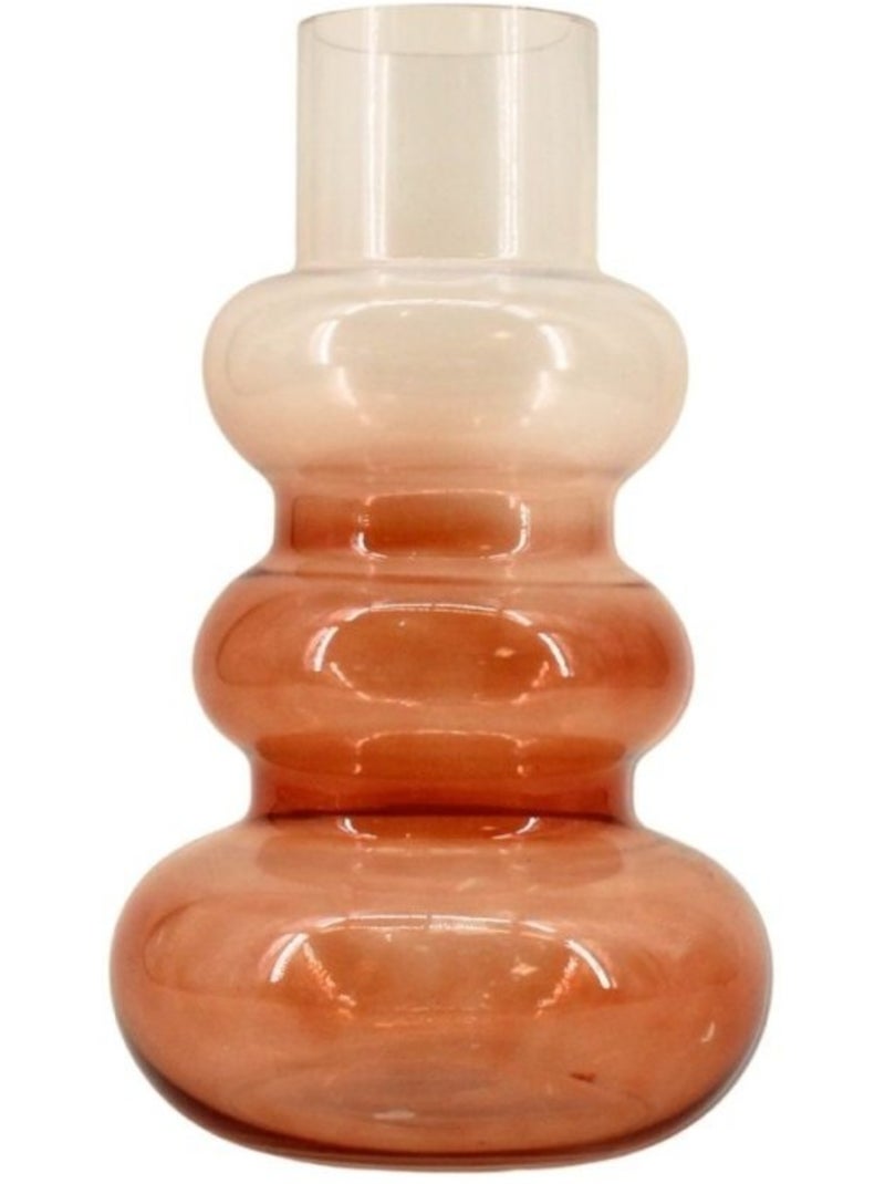 Vase design en verre dégradé, H30cm Marron - Kiabi
