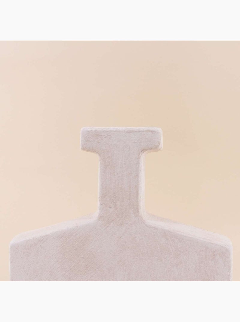 Vase design flacon en grès, H30cm Blanc - Kiabi
