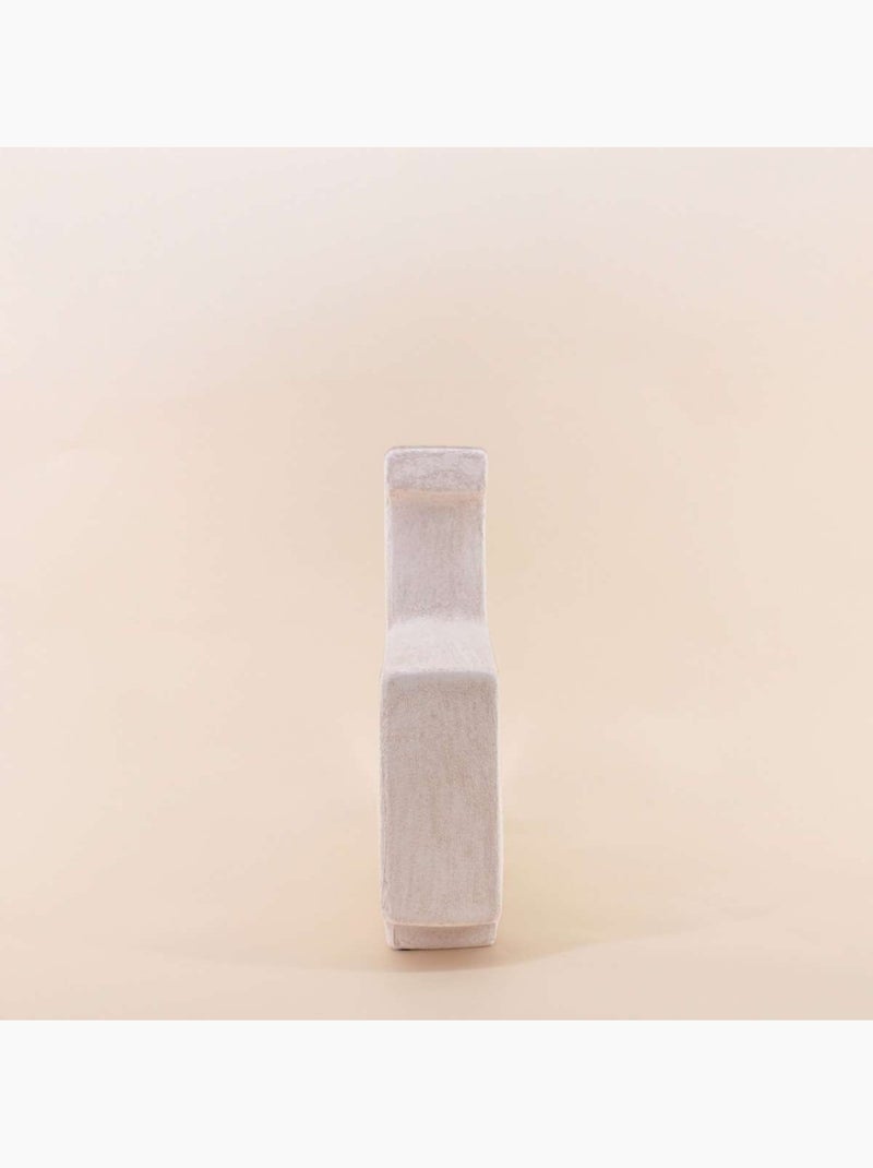 Vase design flacon en grès, H30cm Blanc - Kiabi