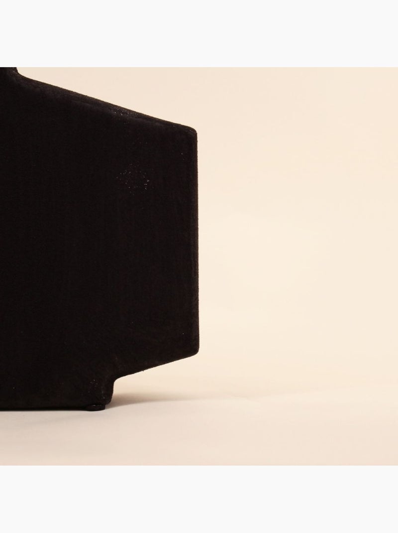 Vase design flacon en grès, H30cm Noir - Kiabi