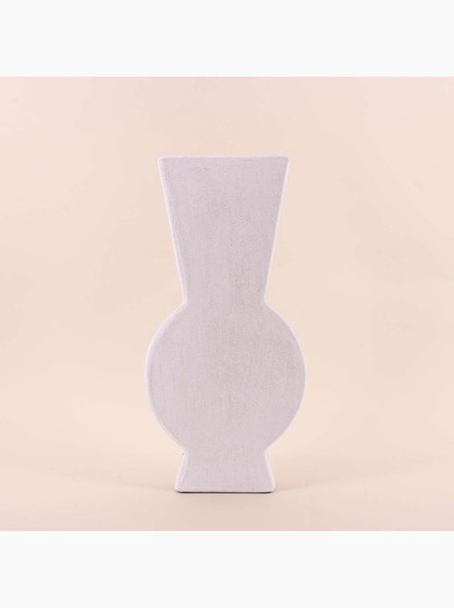 Vase design géométrique en grès 38cm - Kiabi