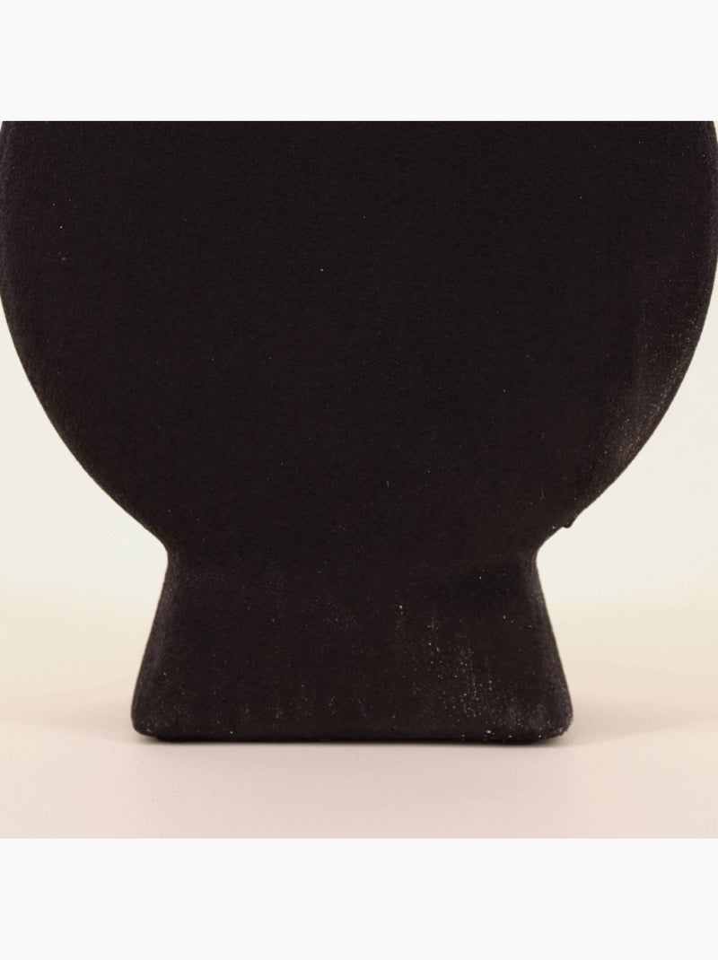 Vase design géométrique en grès, H38cm Noir - Kiabi