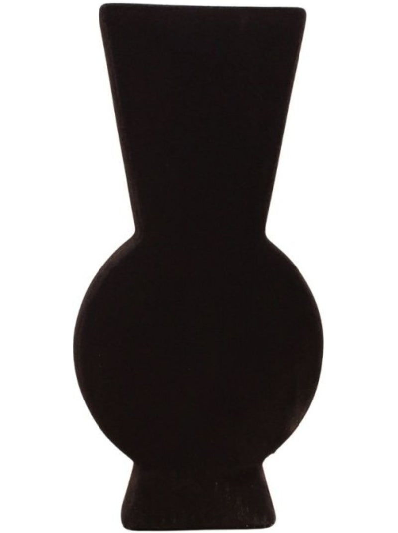 Vase design géométrique en grès, H38cm Noir - Kiabi