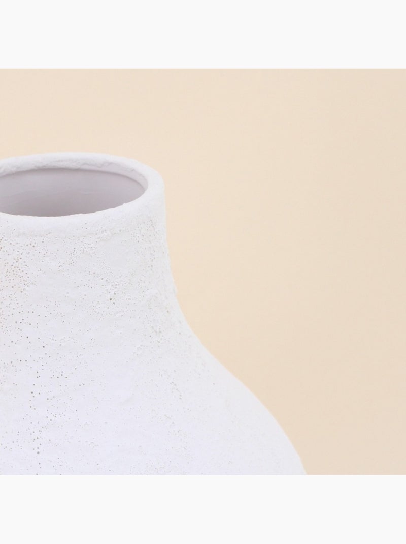 Vase design texturé en céramique 31cm Blanc - Kiabi