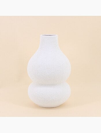 Vase design texturé en céramique, H31cm