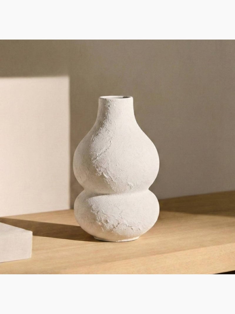 Vase design texturé en céramique, H31cm Blanc - Kiabi