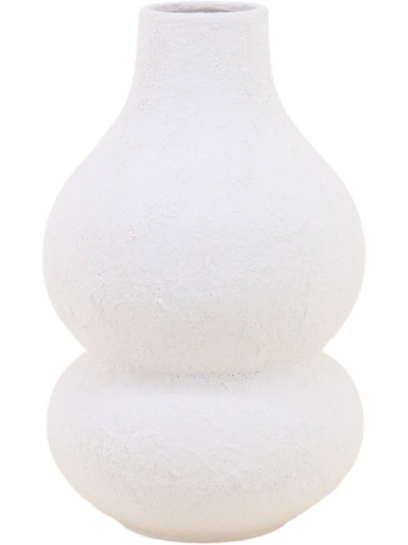 Vase design texturé en céramique, H31cm Blanc - Kiabi