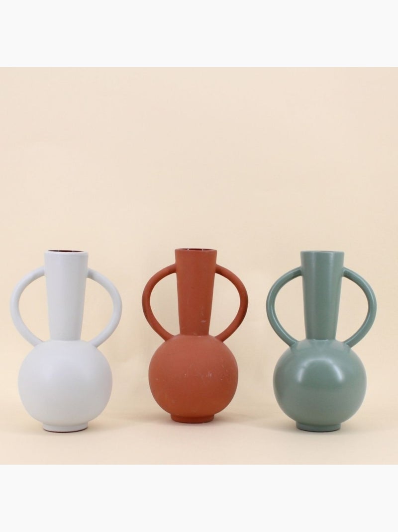 Vase double anses 29cm Vert - Kiabi