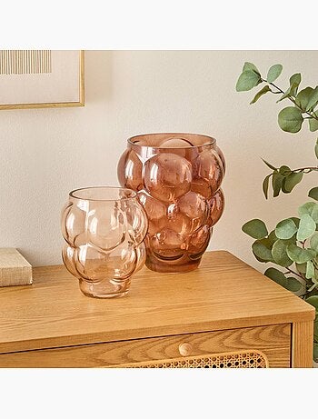 Vase Edia rose clair H18,5cm