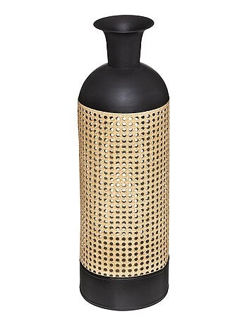 Vase en cannage et métal HOURIA