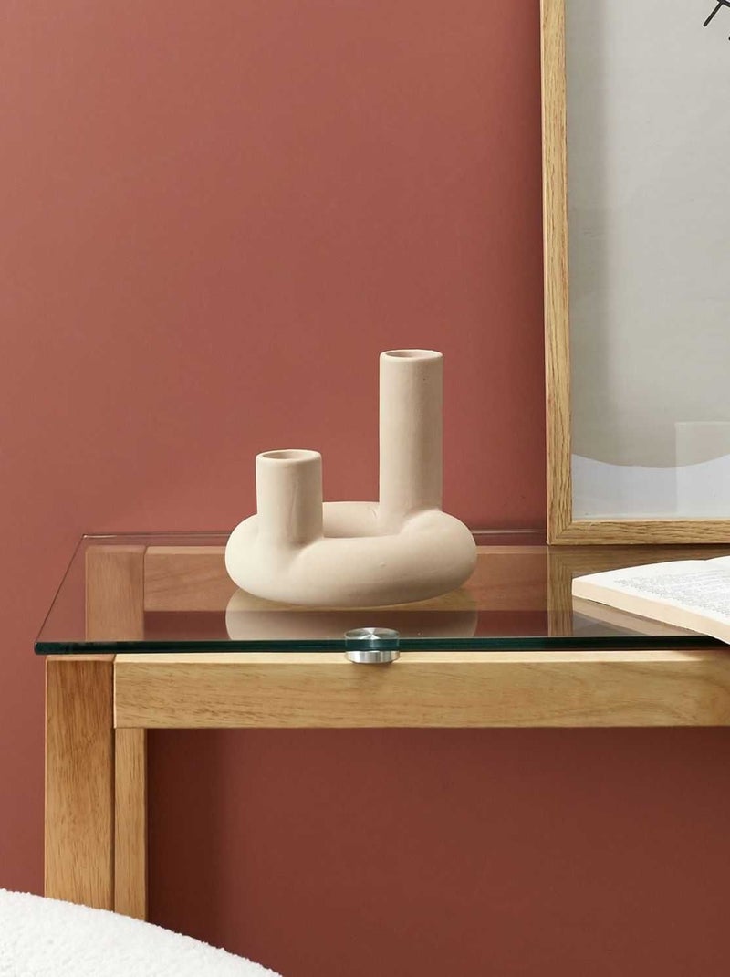 Vase en céramique 2 tube Arty Nude Beige - Kiabi
