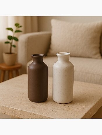 Petit vase céramique design épuré, foncé - AFIBEL