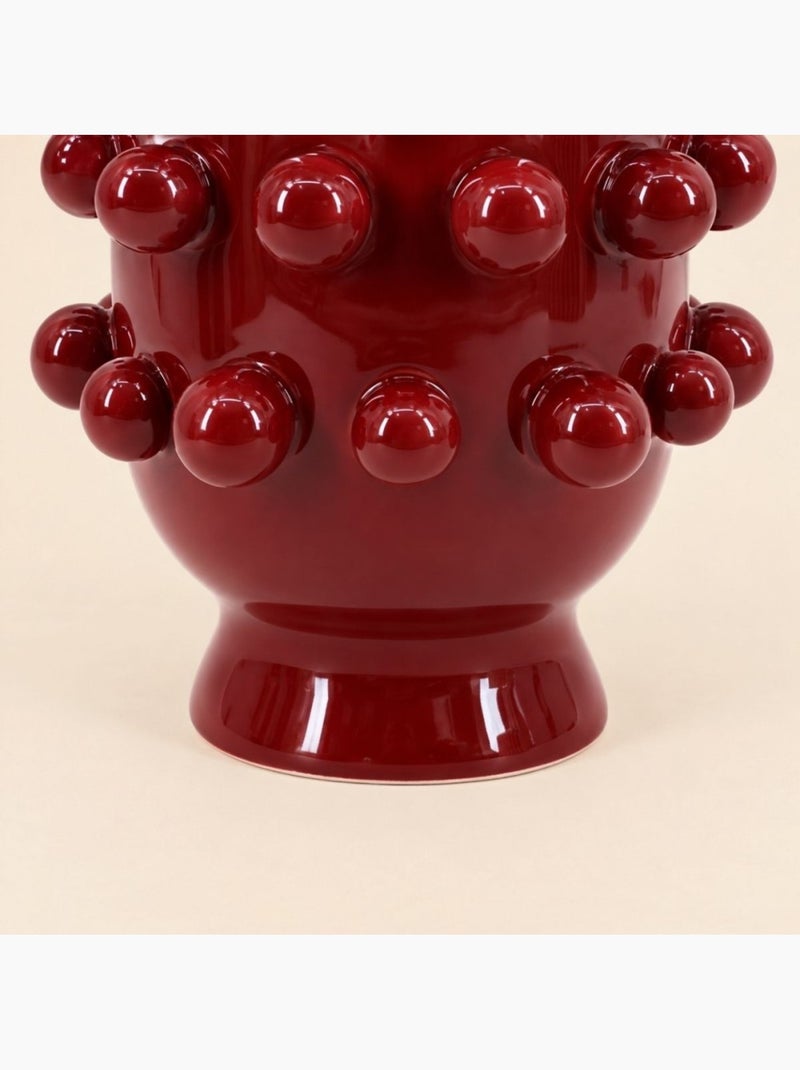 Vase en céramique à perles bordeaux 20cm Bordeaux - Kiabi