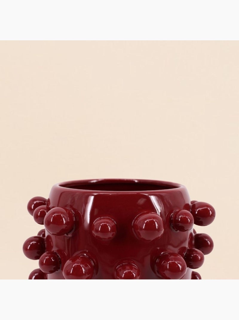 Vase en céramique à perles bordeaux 20cm Bordeaux - Kiabi