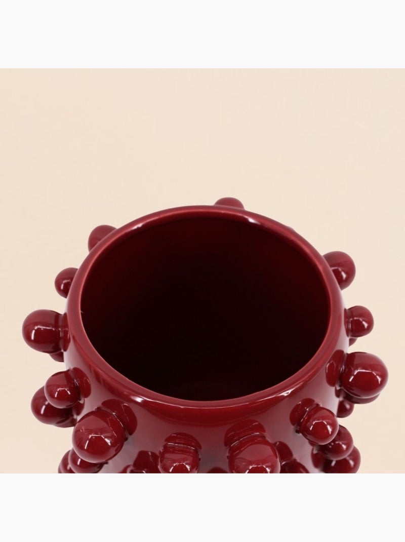 Vase en céramique à perles bordeaux 20cm Bordeaux - Kiabi