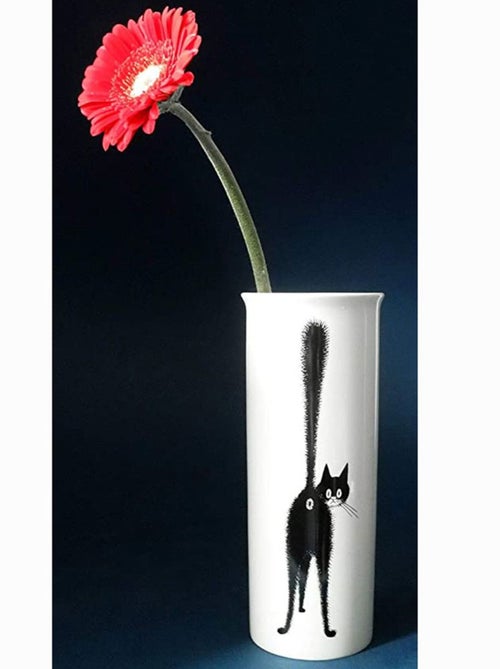 Vase en céramique allongé chat - Kiabi