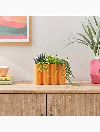 Vase en céramique alvéolé coloré 17x12cm