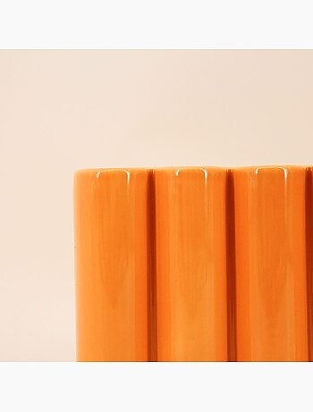 Vase en céramique alvéolé coloré 17x12cm