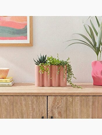 Vase en céramique alvéolé coloré 17x12cm