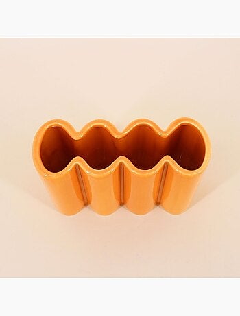 Vase en céramique alvéolé coloré, H17cm