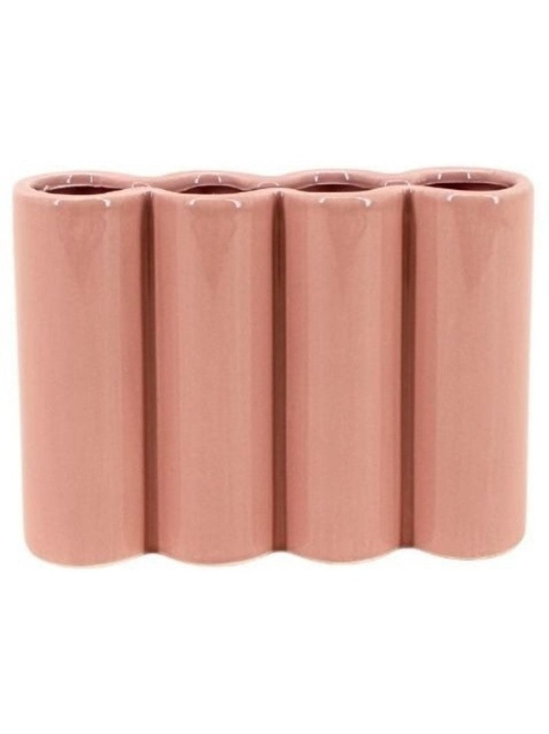 Vase en céramique alvéolé coloré, H17cm Rose - Kiabi