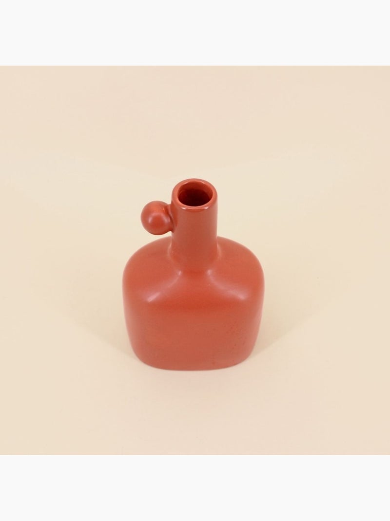 Vase en céramique avec perle, H18cm Orange - Kiabi