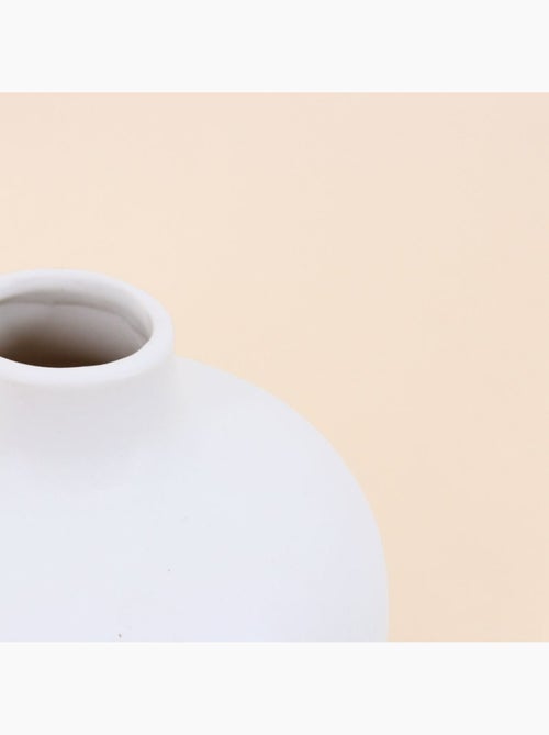 Vase en céramique blanche avec anse, H11cm - Kiabi
