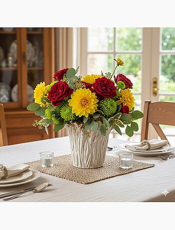 Vase en céramique bouquet coloré