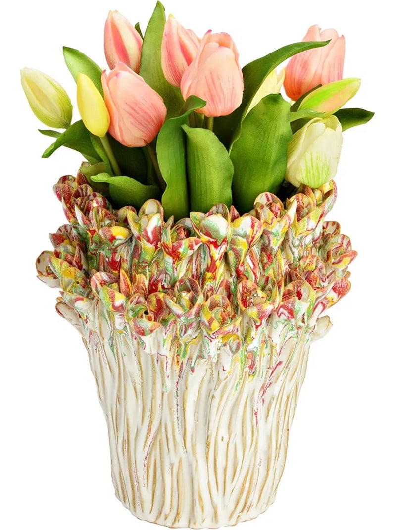 Vase en céramique bouquet coloré Rose - Kiabi
