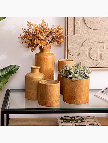 Vase en céramique effet bois SAO
