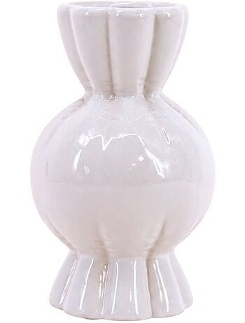 Vase en céramique effet gonflé forme bonbon, h19cm