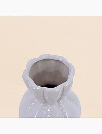 Vase en céramique effet gonflé forme bonbon, h19cm