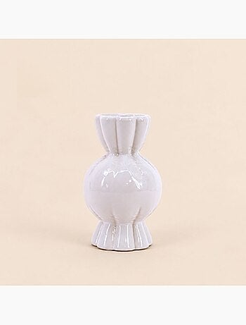 Vase en céramique effet gonflé forme bonbon, h19cm