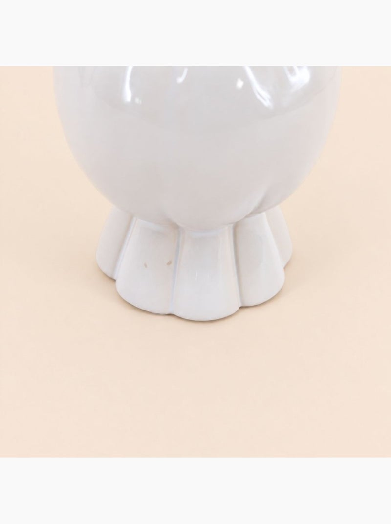 Vase en céramique effet gonflé forme bonbon, h19cm Blanc - Kiabi