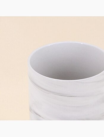 Vase en céramique effet marbre blanc 15cm