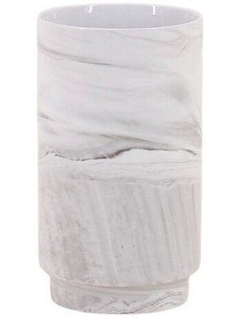 Vase en céramique effet marbre blanc 15cm