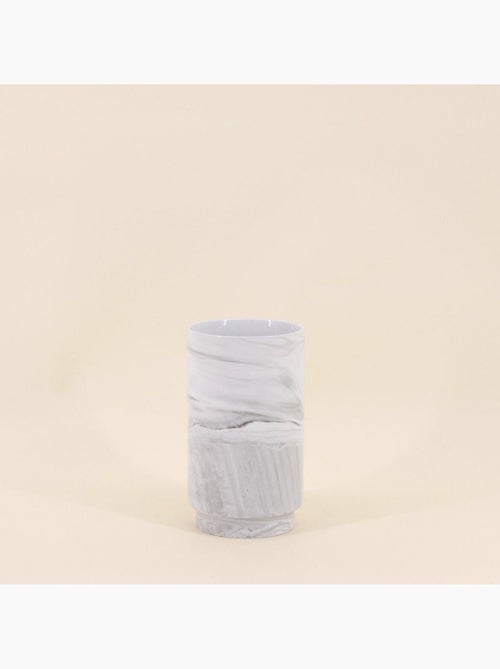 Vase en céramique effet marbre blanc 15cm - Kiabi