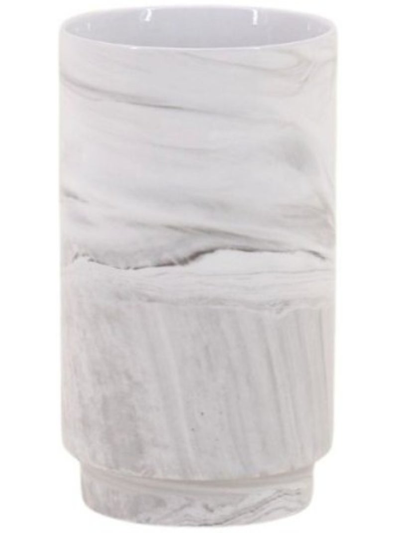 Vase en céramique effet marbre blanc 15cm Blanc - Kiabi