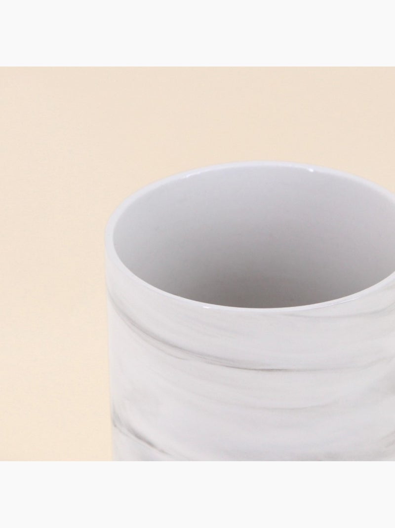 Vase en céramique effet marbre blanc, H15cm Blanc - Kiabi