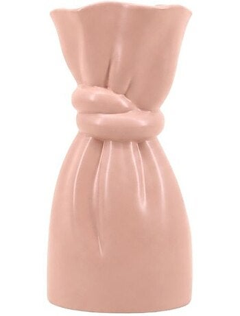 Vase en céramique forme noeud rose 26cm