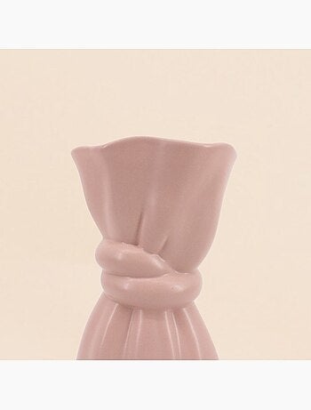 Vase en céramique forme noeud rose 26cm