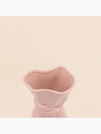 Vase en céramique forme noeud rose 26cm