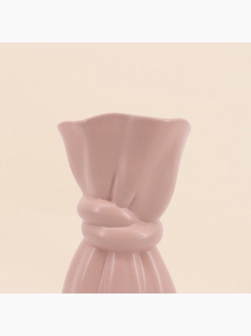 Vase en céramique forme noeud rose 26cm Rose - Kiabi