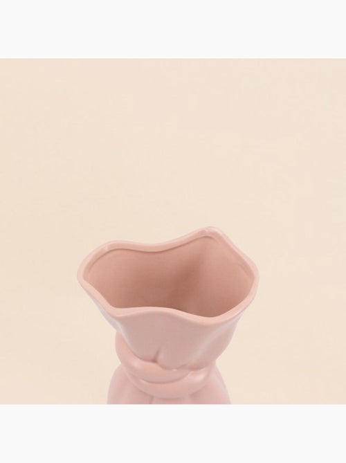 Vase en céramique forme noeud rose 26cm - Kiabi