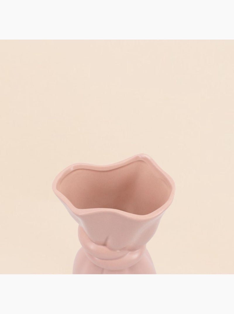 Vase en céramique forme noeud rose 26cm Rose - Kiabi