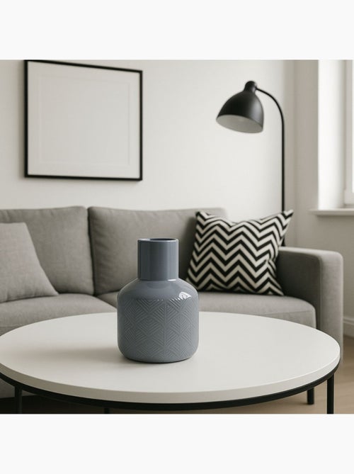 Vase en céramique grise 17cm - Kiabi