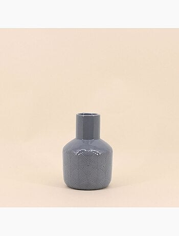 Vase en céramique grise, H17cm