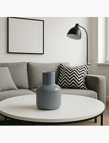Vase en céramique grise, H17cm